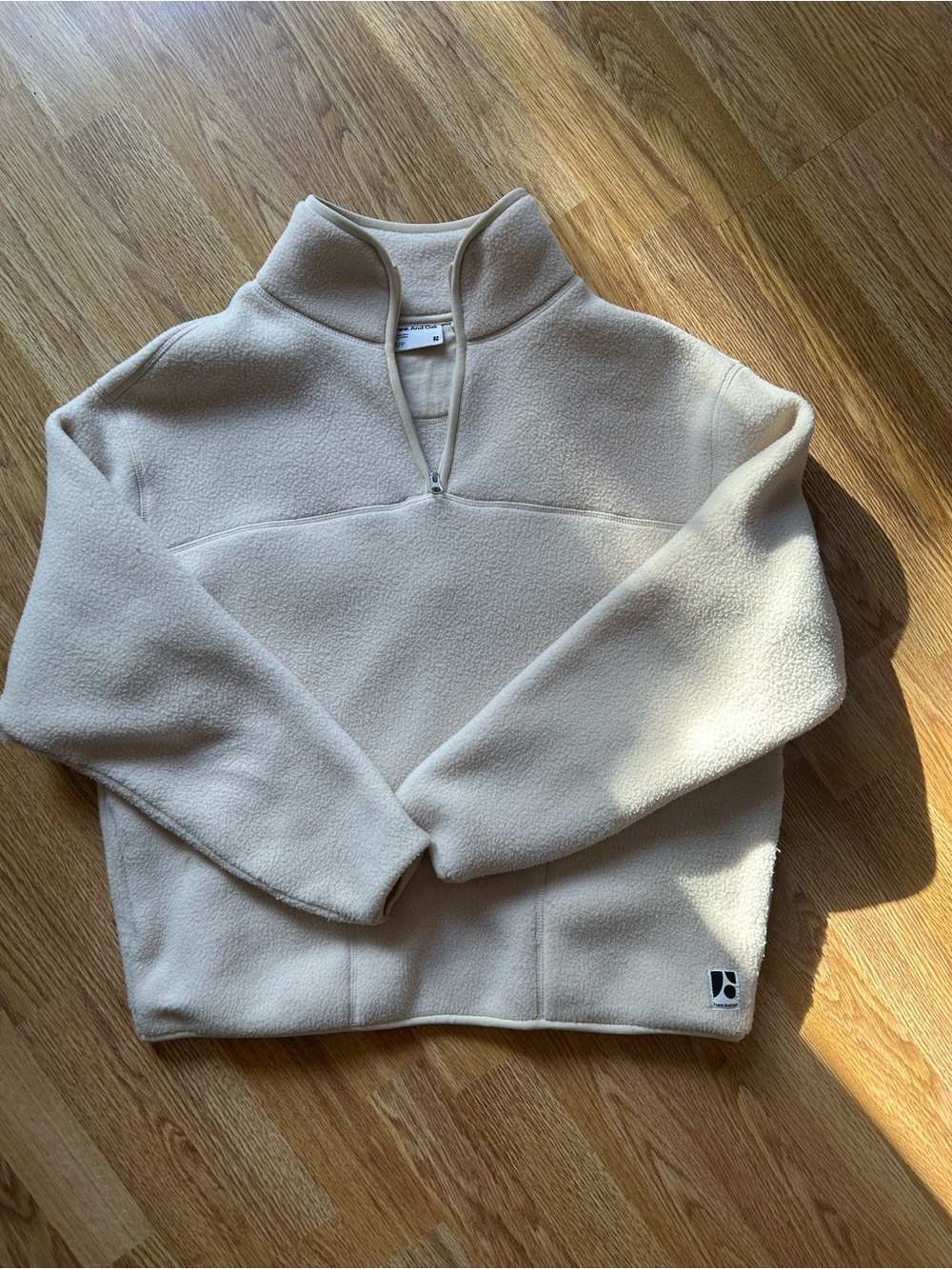 Frank and Oak -Cozy Cream Quarter-Zip Fleece Pullover